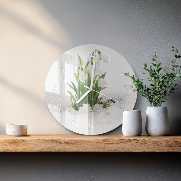 Horloge ronde Perce-neige