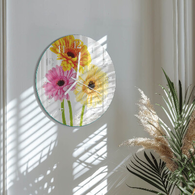 Horloge ronde Fleurs