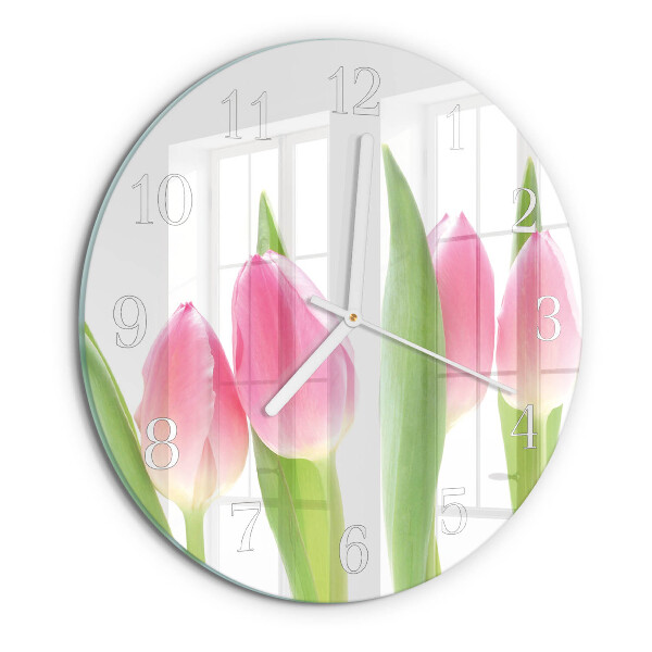 Horloge ronde Tulipes