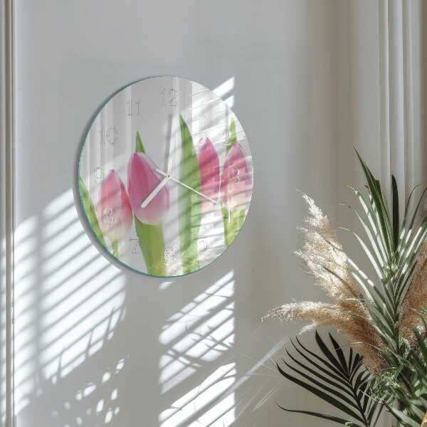 Horloge ronde Tulipes