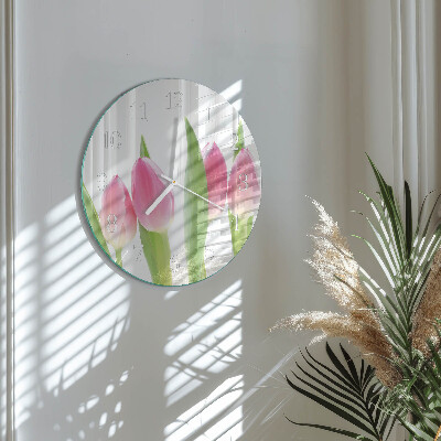 Horloge ronde Tulipes