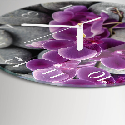 Horloge ronde Pierres d'orchidées