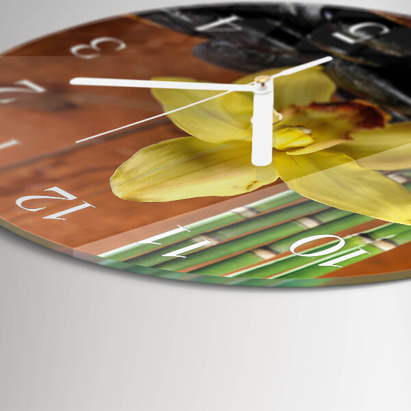 Horloge ronde Orchidée bambou