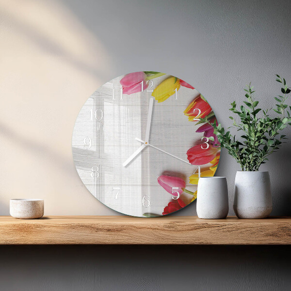 Horloge ronde Tulipes