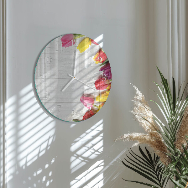 Horloge ronde Tulipes