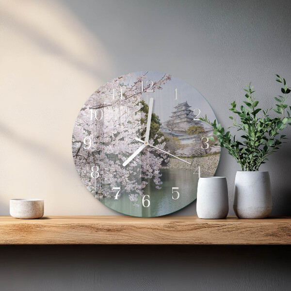 Horloge ronde Cerisiers