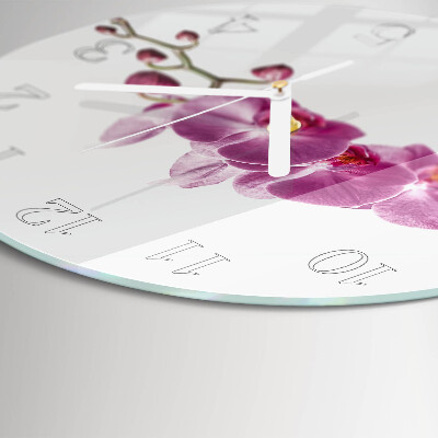 Horloge ronde Orchidée