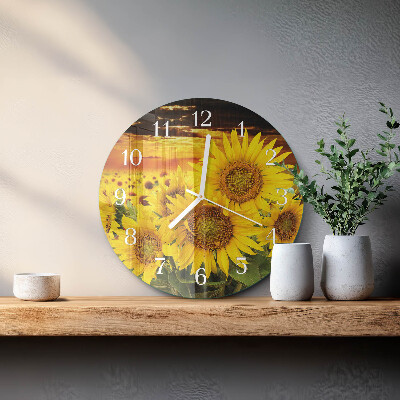 Horloge ronde Tournesols