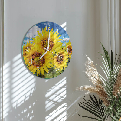 Horloge ronde Tournesols