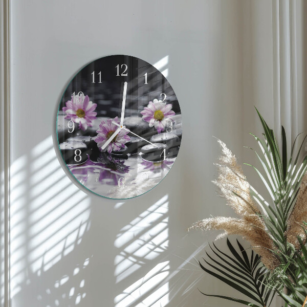 Horloge ronde Fleurs