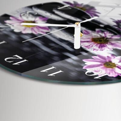 Horloge ronde Fleurs