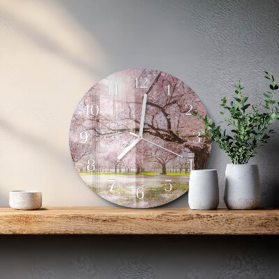 Horloge ronde Cerisiers