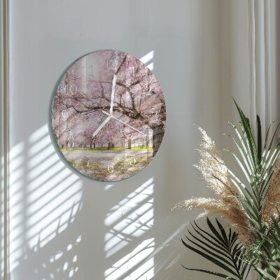 Horloge ronde Cerisiers