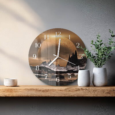 Horloge ronde Montagnes