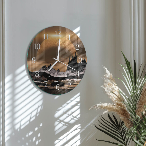 Horloge ronde Montagnes