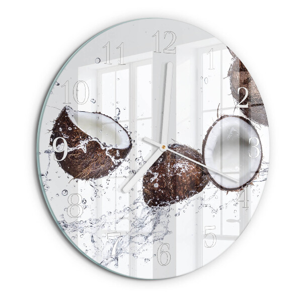 Horloge ronde noix de coco
