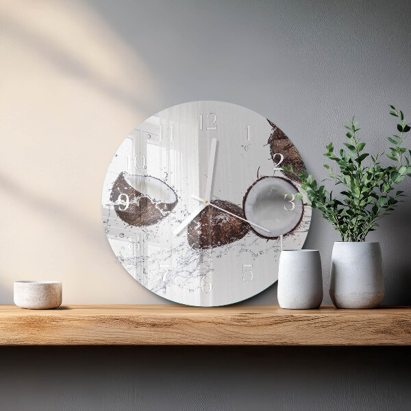 Horloge ronde noix de coco