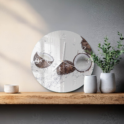 Horloge ronde noix de coco
