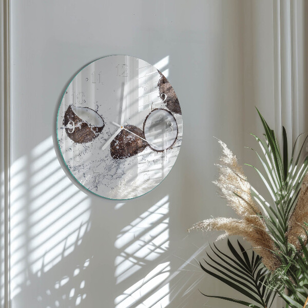 Horloge ronde noix de coco