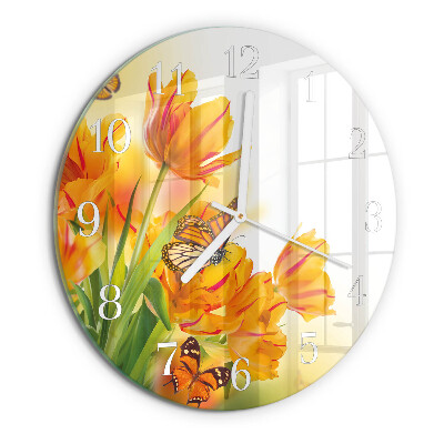 Horloge ronde Tulipes