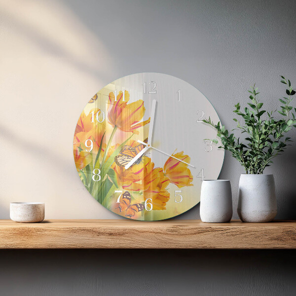 Horloge ronde Tulipes