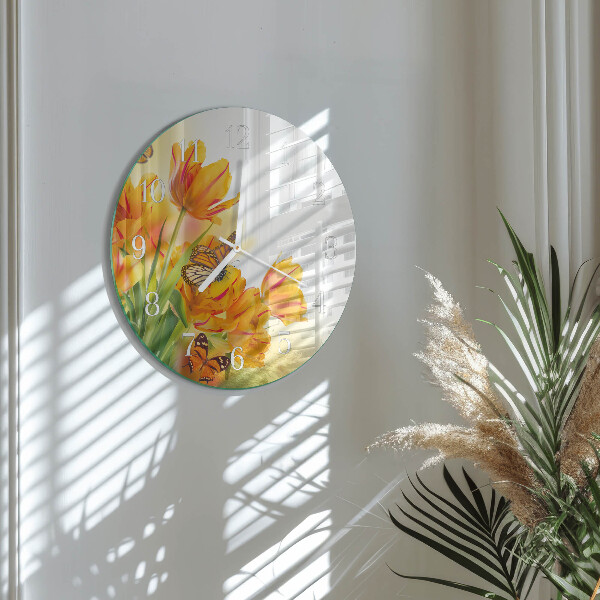 Horloge ronde Tulipes