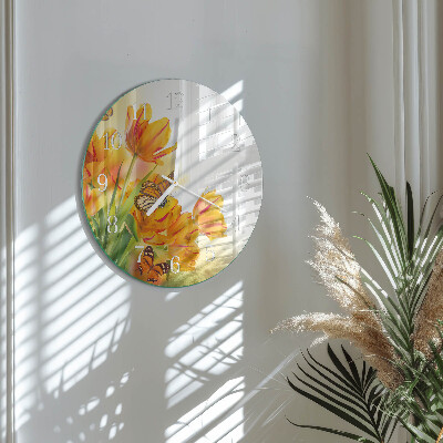 Horloge ronde Tulipes