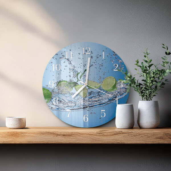 Horloge ronde Citrons verts