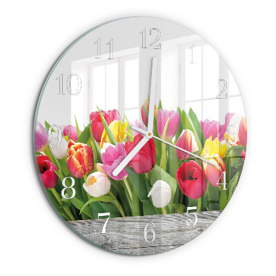 Horloge ronde Tulipes