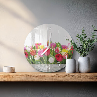Horloge ronde Tulipes