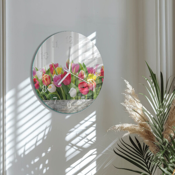 Horloge ronde Tulipes