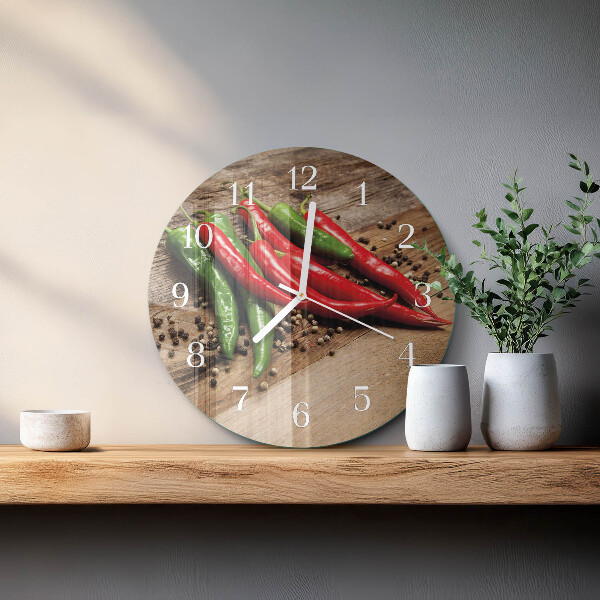 Horloge ronde piments