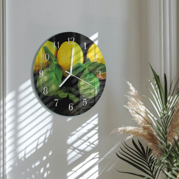 Horloge ronde Citrons