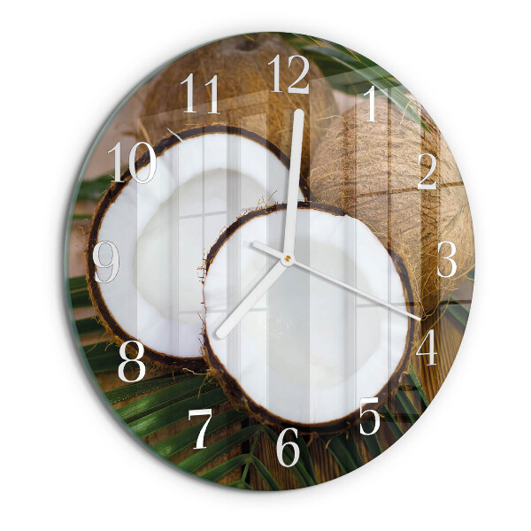 Horloge ronde noix de coco