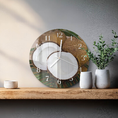 Horloge ronde noix de coco