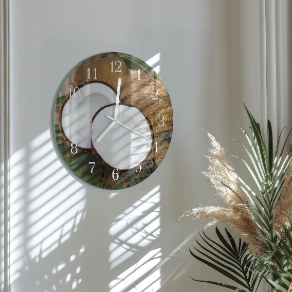 Horloge ronde noix de coco