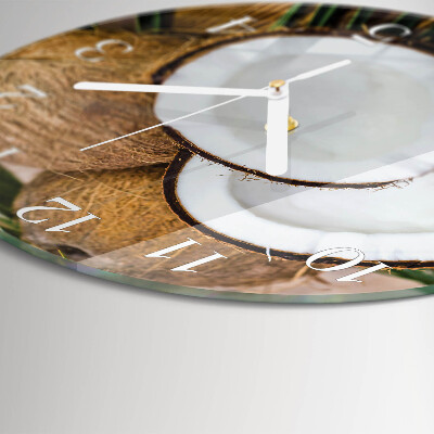 Horloge ronde noix de coco