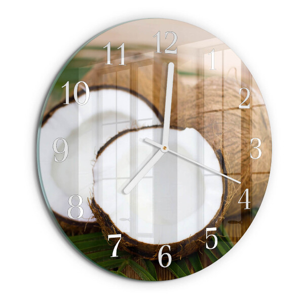 Horloge ronde noix de coco