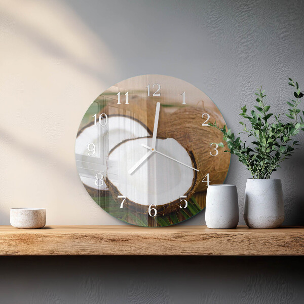 Horloge ronde noix de coco