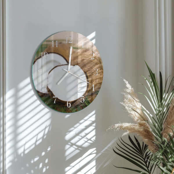 Horloge ronde noix de coco