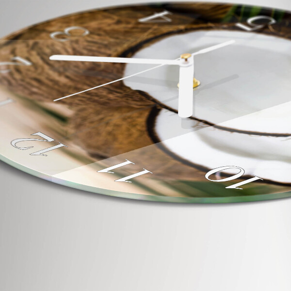 Horloge ronde noix de coco