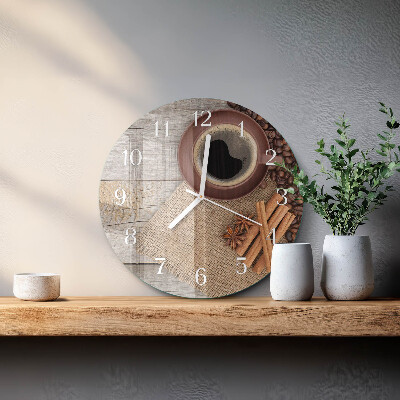 Horloge ronde Café en grains