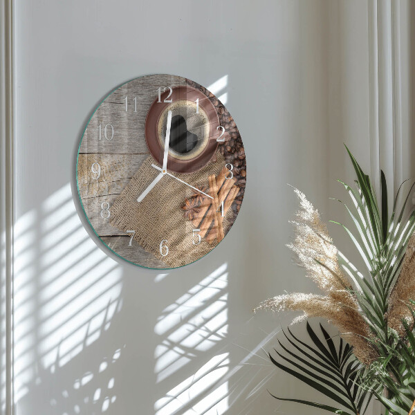 Horloge ronde Café en grains