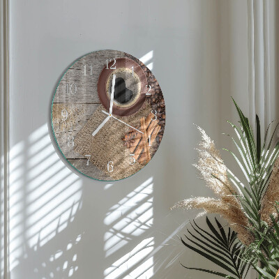Horloge ronde Café en grains