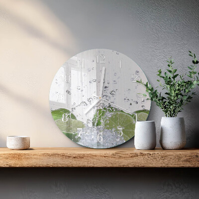 Horloge ronde Citrons verts