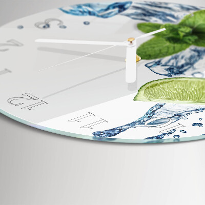 Horloge ronde Menthe et citron vert