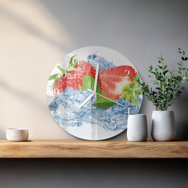 Horloge ronde Crème glacée à la fraise