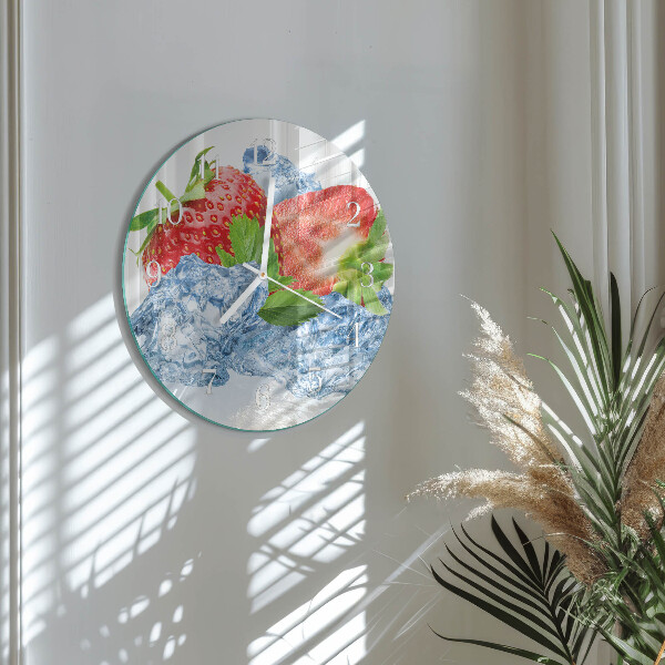 Horloge ronde Crème glacée à la fraise