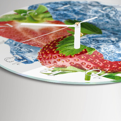 Horloge ronde Crème glacée à la fraise