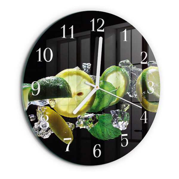 Horloge ronde Citron et citron vert